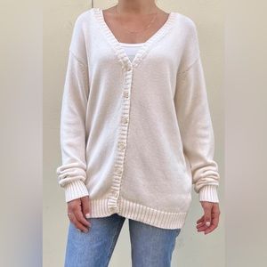 Brandy melville beige oversized coraline cardigan sweater